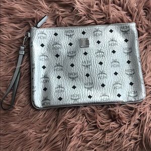 MCM Visetos Original Large Pouch Bag (Wristlet)